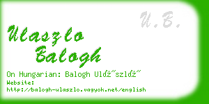 ulaszlo balogh business card